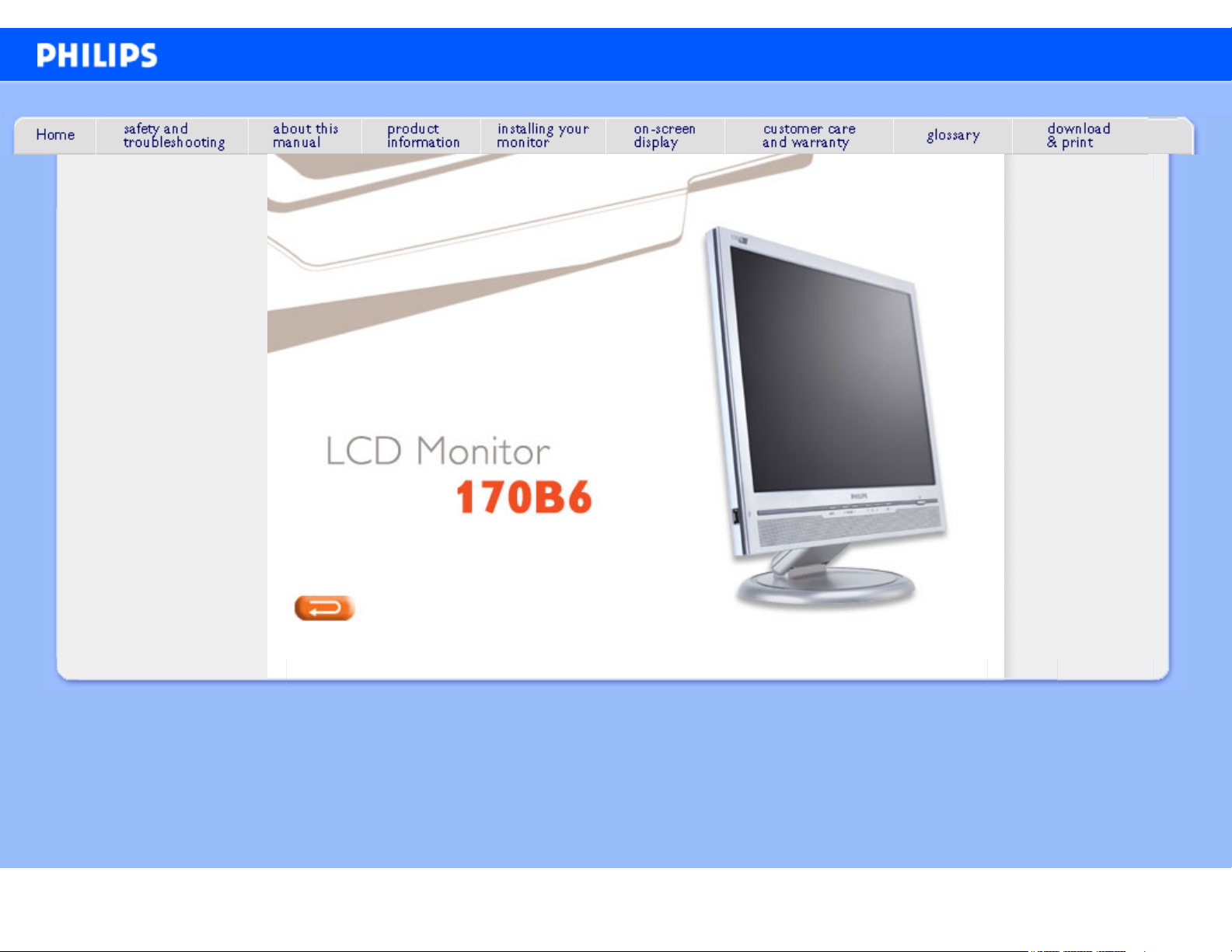 Manual Philips 170B6 LCD Monitor