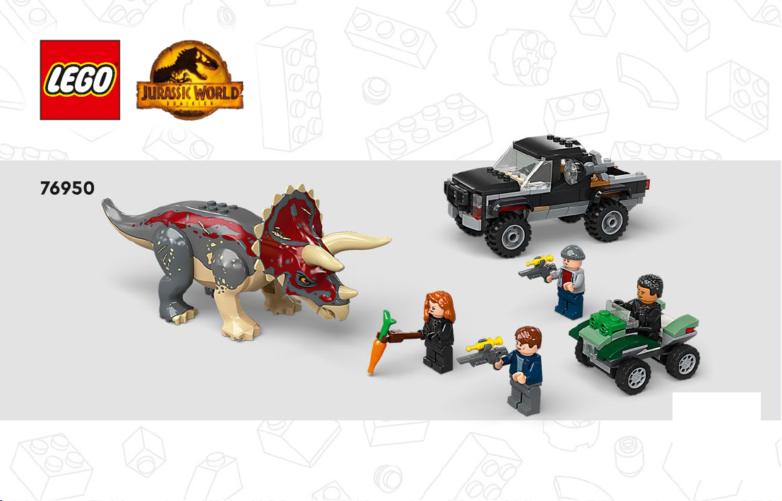 Manual Lego Set 76950 Jurassic World Triceratops Pick Up Truck Ambush 7349