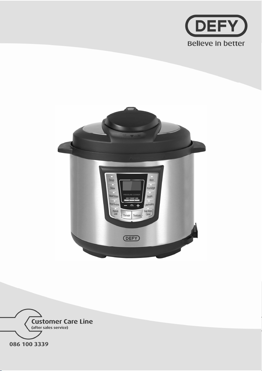 Manual Defy PC600S Pressure Cooker