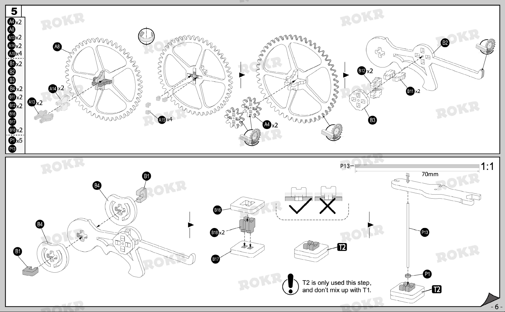 Manual ROKR set LK503 Mechanical Models Owl clock