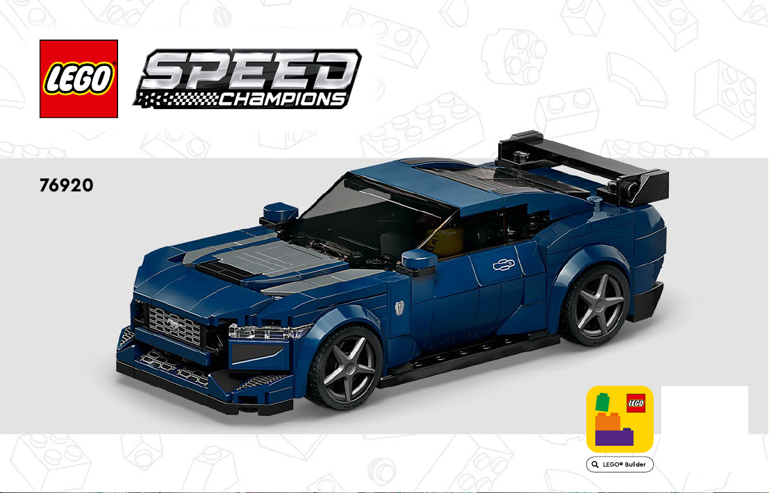 Manual Lego set 76920 Speed Champions Ford Mustang Dark Horse sports car