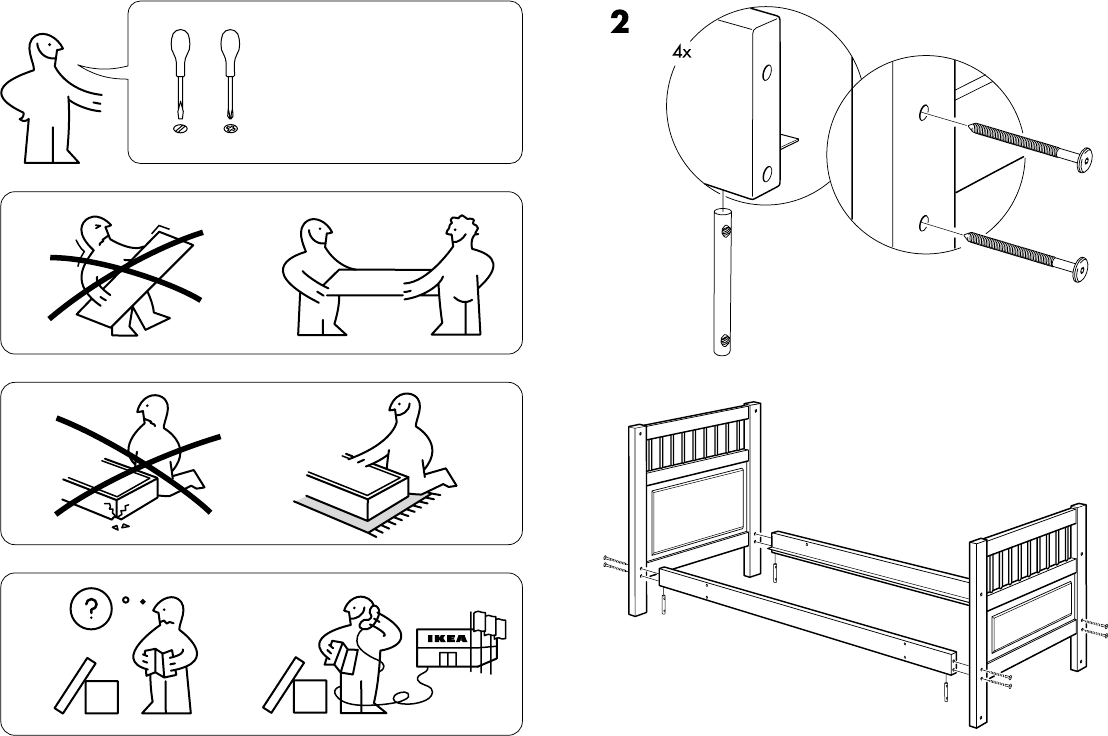 Схема сборки кровати икеа