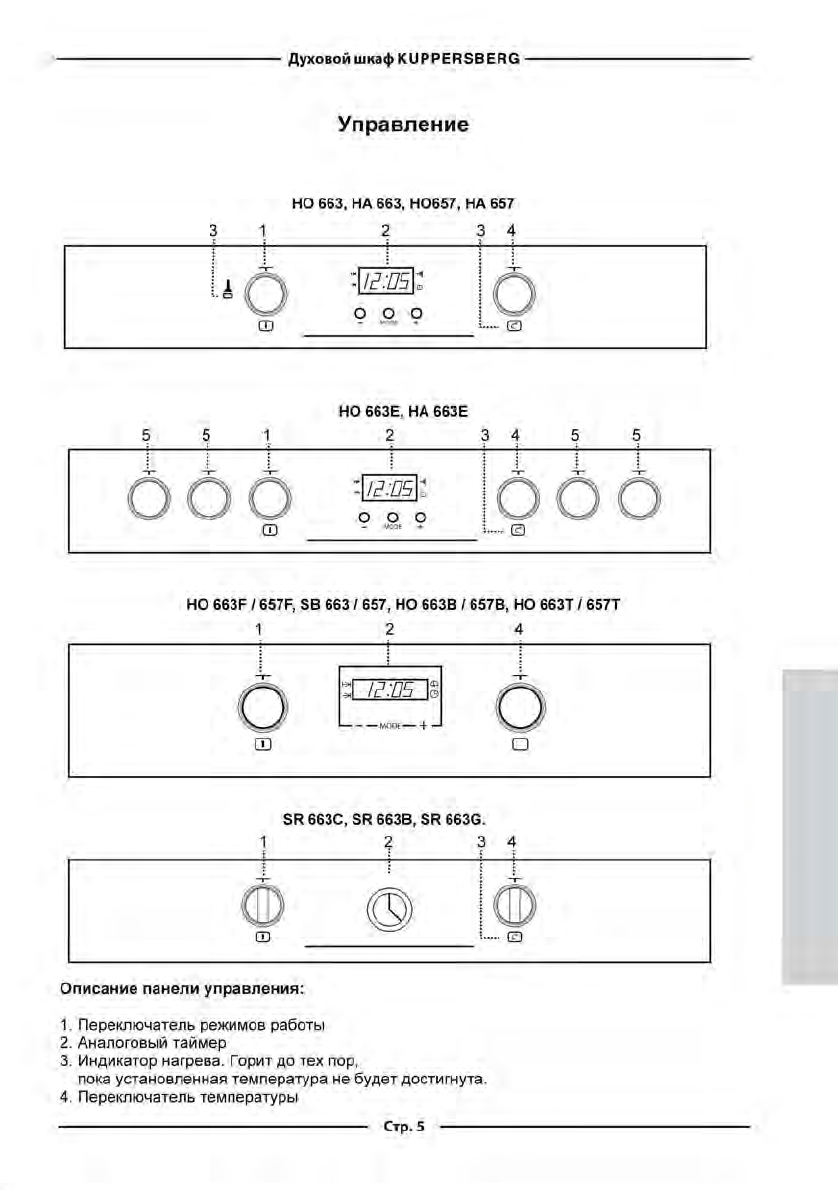 Духовой шкаф kuppersberg инструкция по эксплуатации