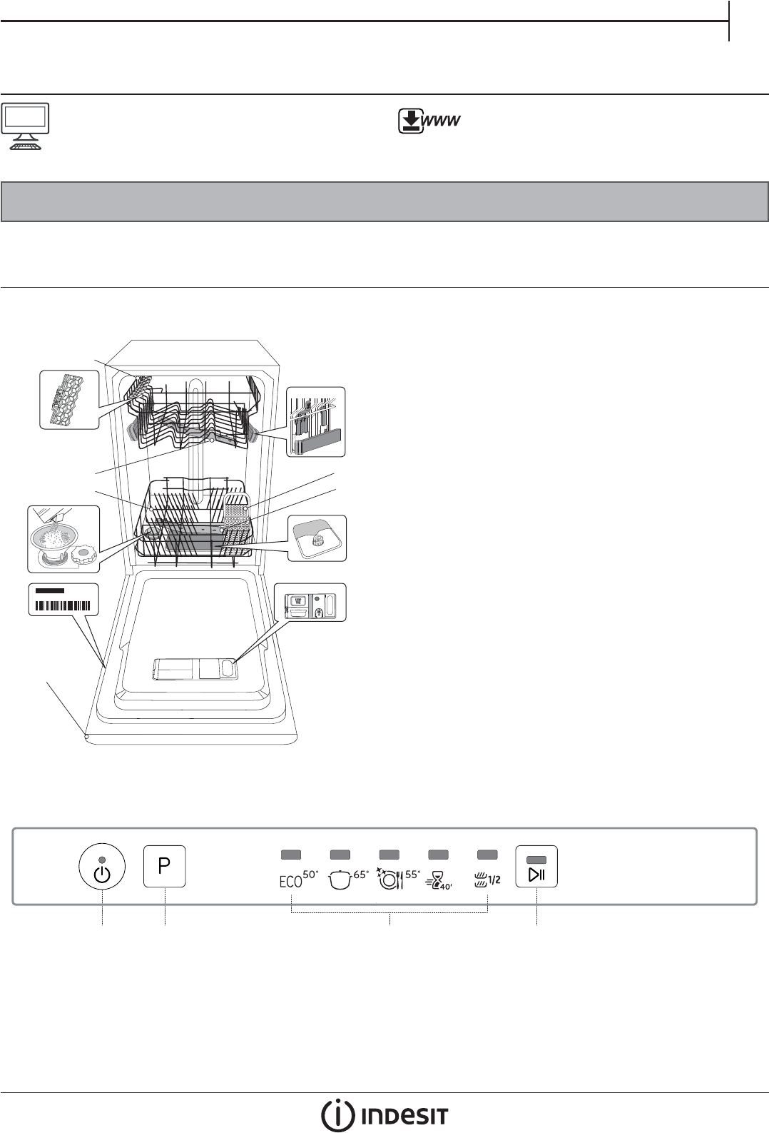 Руководство Indesit DSIE 2B19 Посудомоечная машина