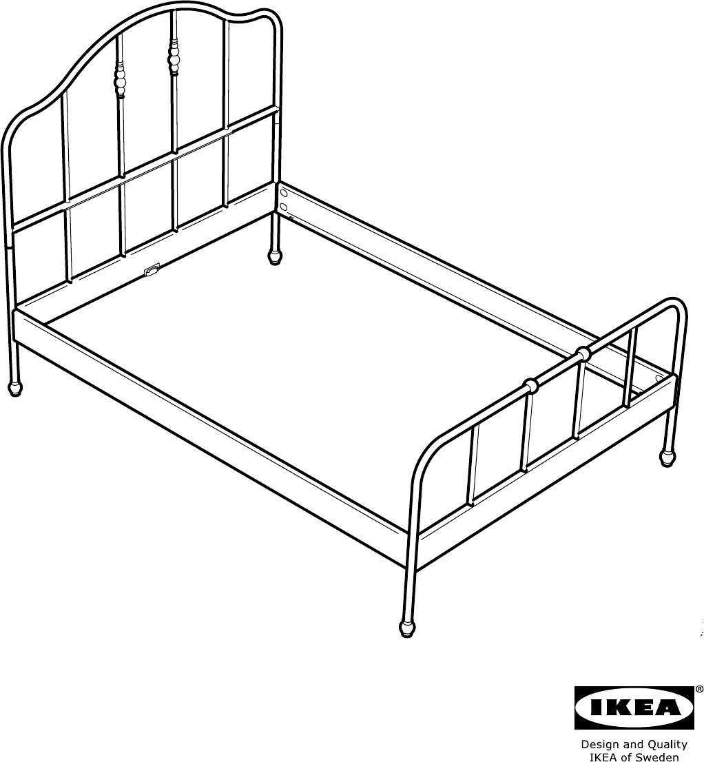 Икеа двухъярусная кровать металлическая схема сборки