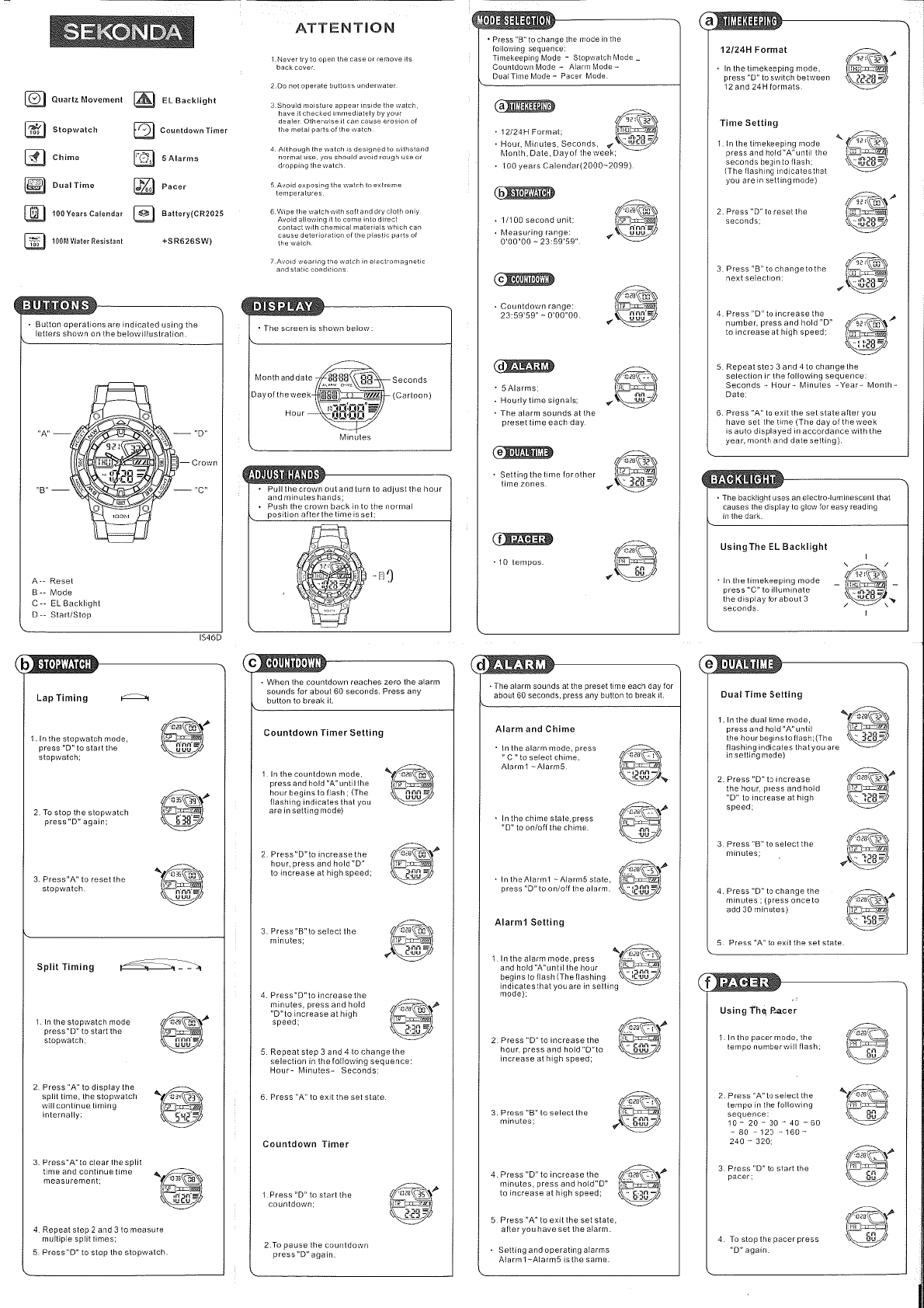 Skmei watch hot sale instructions 1163