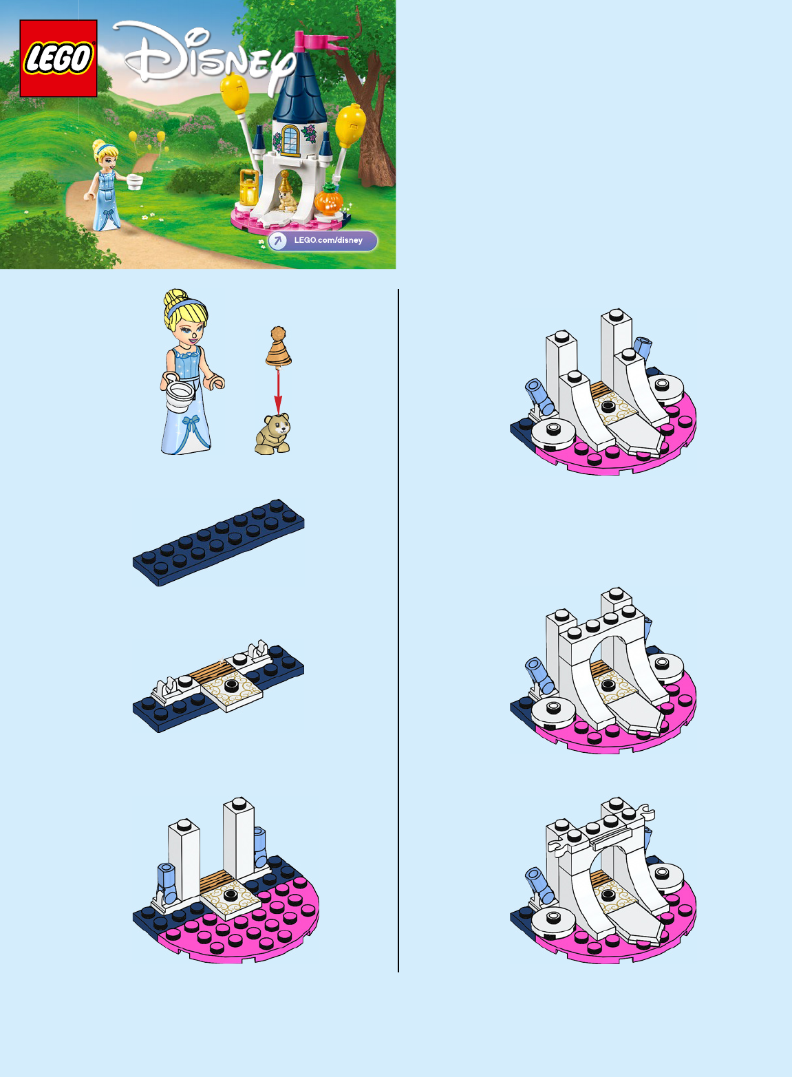 Manual Lego Set 30554 Disney Princess Cinderella Mini Castle   Bg1 