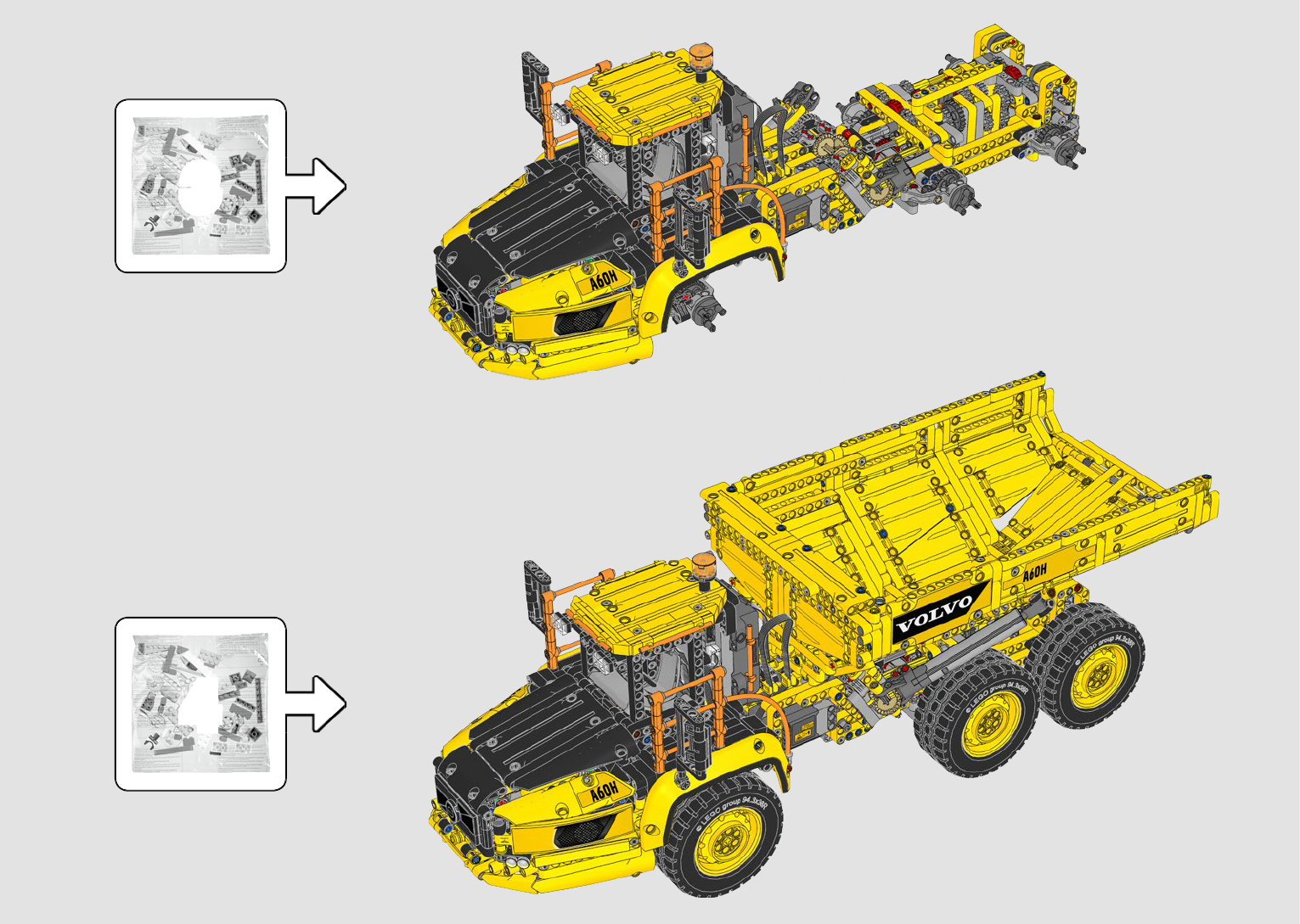 Manual Lego set 42114 Technic 6x6 Volvo Articulated Hauler - page 5