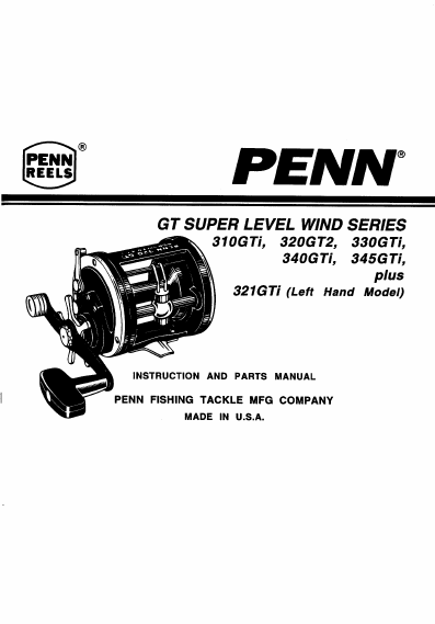 Manual Penn 310GTi Fishing Reel