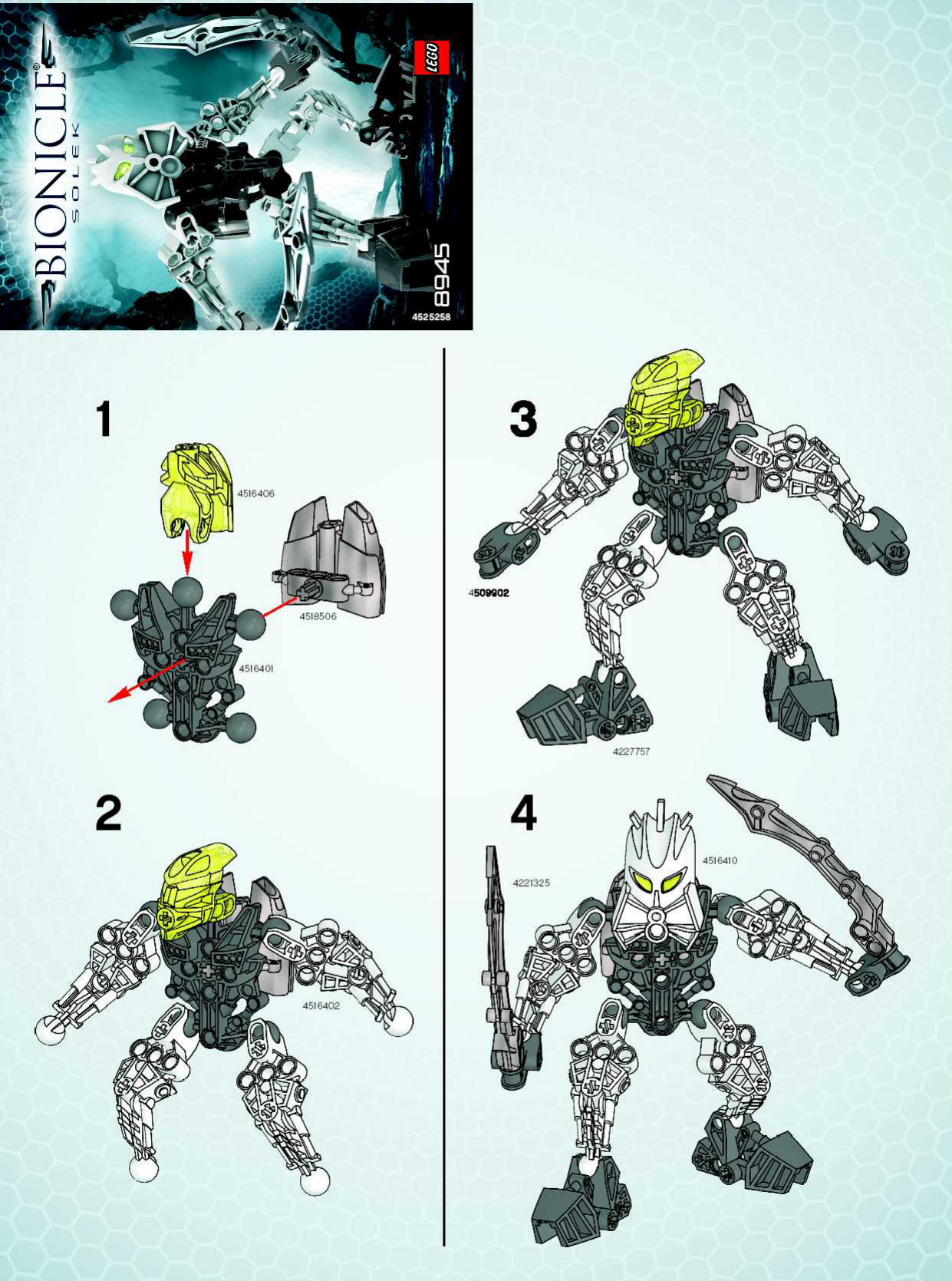 Handleiding Lego Set 8945 Bionicle Solek