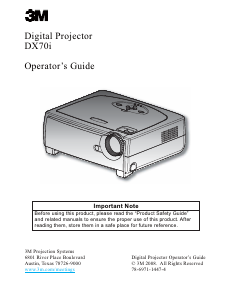 Handleiding 3M DX70i Beamer