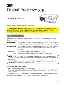 Manual 3M X30 Projector