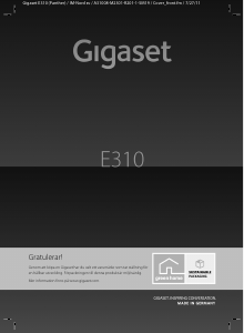 Bruksanvisning Gigaset E310 Trådlös telefon