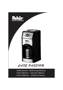 Bedienungsanleitung Fakir Cafe Passion Kaffeemaschine