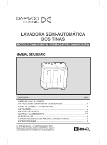 Manual de uso Daewoo DWM-K241PW Lavadora