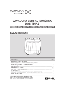 Manual de uso Daewoo DWM-K242PW Lavadora