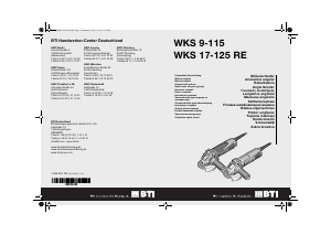 Руководство BTI WKS 9-115 Углошлифовальная машина