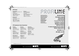 Instrukcja BTI WKS 115 V Szlifierka kątowa