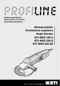 Manual BTI WKS 180 E Angle Grinder