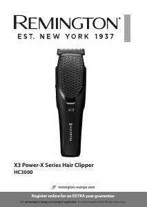 Manual Remington HC3000 X3 Power-X Hair Clipper