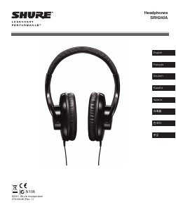 Mode d’emploi Shure SRH240A Casque