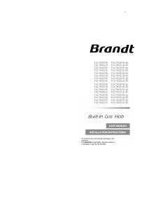 Manual Brandt TG1782XPB/XLB Hob