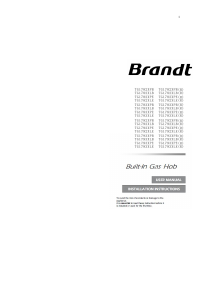 Manual Brandt TG1793XPB/XLB Hob
