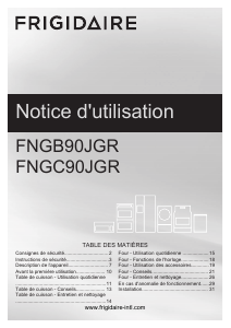 Mode d’emploi Frigidaire FNGB90JGRSO Cuisinière
