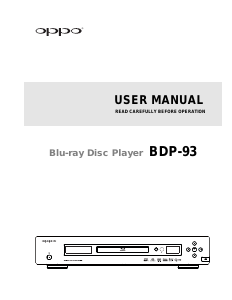 Manual Oppo BDP-93 Blu-ray Player