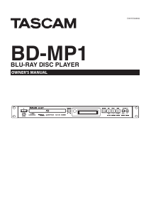 Manual Tascam BD-MP1 Blu-ray Player