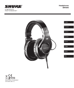 Manual de uso Shure SRH840 Auriculares