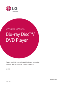 Manual LG BP250 Blu-ray Player