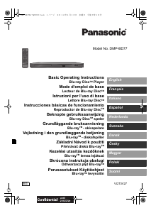 Használati útmutató Panasonic DMP-BD77EB Blu-ray lejátszó