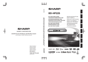 Manual de uso Sharp BD-HP22S Reproductor de blu-ray