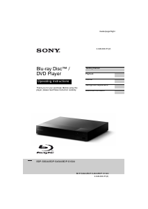 Manual Sony BDP-S1500 Blu-ray Player