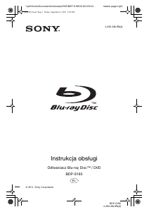 Instrukcja Sony BDP-S185 Odtwarzacz Blu-ray