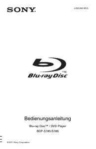 Bedienungsanleitung Sony BDP-S185 Blu-ray player