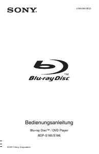 Bedienungsanleitung Sony BDP-S186 Blu-ray player