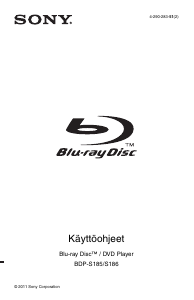 Käyttöohje Sony BDP-S186 Blu-ray-soitin