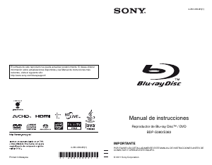 Manual de uso Sony BDP-S383 Reproductor de blu-ray