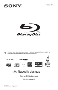 Manuál Sony BDP-S5000ES Přehrávač Blu-ray