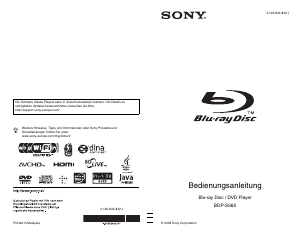 Bedienungsanleitung Sony BDP-S560 Blu-ray player