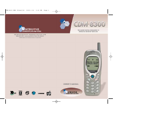 Manual Audiovox CDM-8300 Mobile Phone