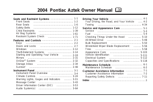 Handleiding Pontiac Aztek (2004)