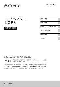 説明書 ソニー HT-CT660 ホームシアターシステム