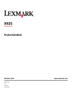 Bruksanvisning Lexmark X925 Multifunksjonsskriver