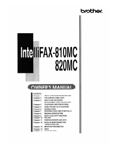 Handleiding Brother IntelliFAX-820MC Faxapparaat