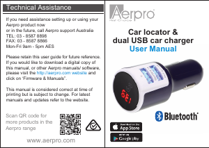 Manual Aerpro APFIND2 Car Charger