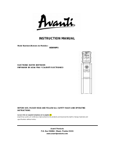 Manual Avanti WDE98PS Water Dispenser