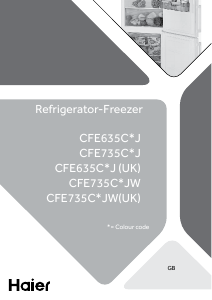 Mode d’emploi Haier CFE635CHJ Réfrigérateur combiné